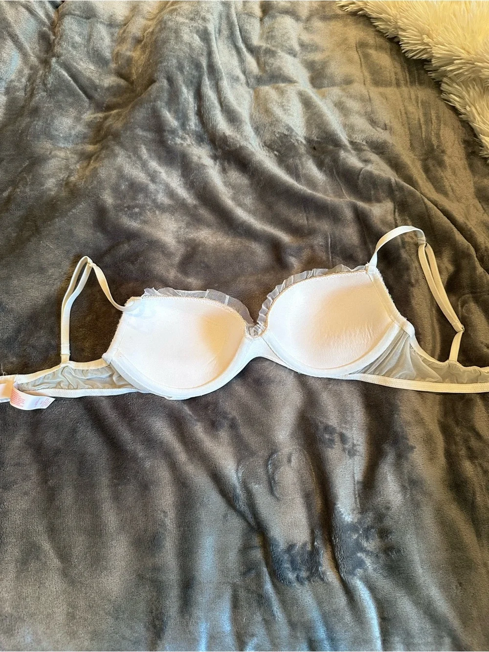 Victoria's Secret Iridescent Sequin Padded Bra in White